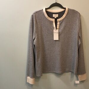 Thread & Supply Aeris Navy long sleeve Henley top